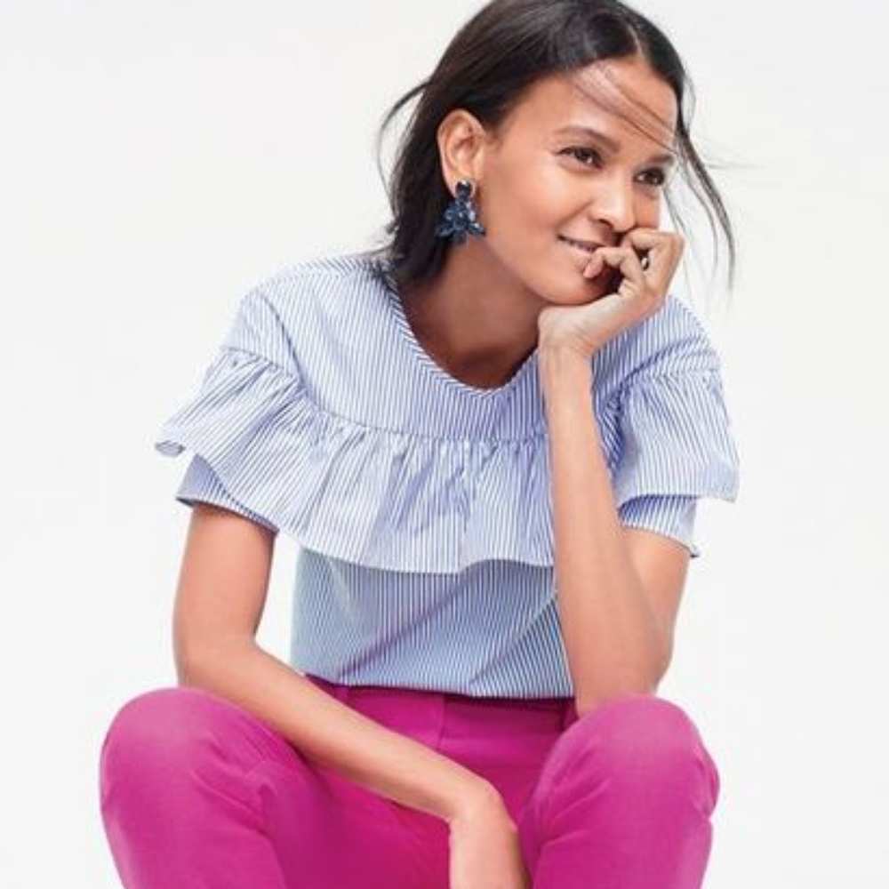J.Crew Ruffled Cotton Shirt - Picture 2 of 6
